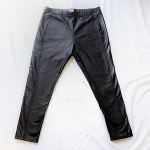 Faux Leather Pleather High Waisted Moto Pants / Leggings, Size Women's Large (L)